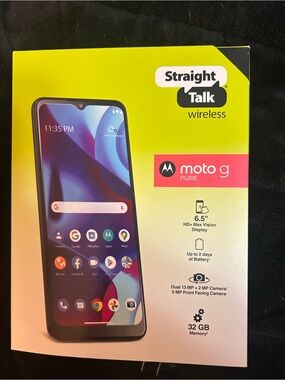 Motorola moto g Pure Smartphone - Yellow and Black Packaging